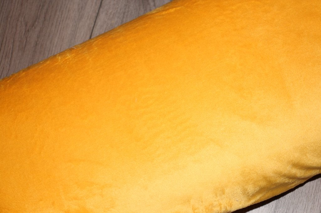 Luxury velvet - zachte stof - Uni oker geel #3178 €5p/m, Hobby en Vrije tijd, 120 cm of meer, Geel, Ophalen of Verzenden, Polyester