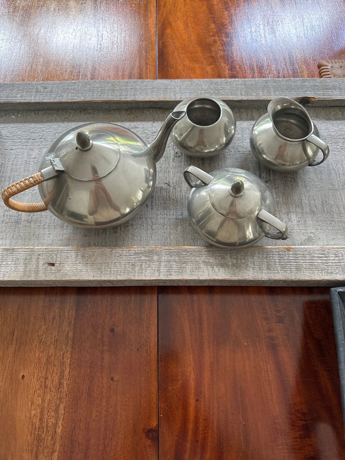 Hans Klein Tinnen Theeservies  Den-Haag - Vintage Design, Antiek en Kunst, Ophalen