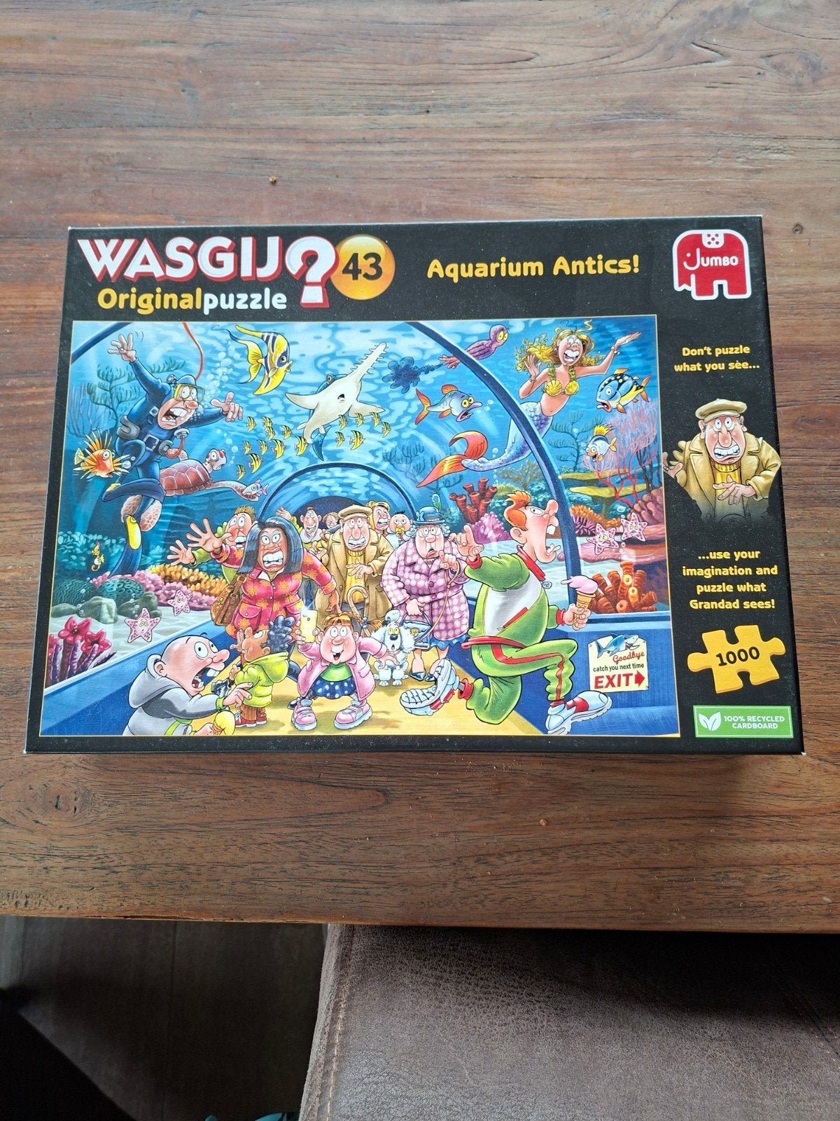 Wasgij original 43 aquarium antics 1000st, Ophalen of Verzenden, 500 t/m 1500 stukjes, Zo goed als nieuw