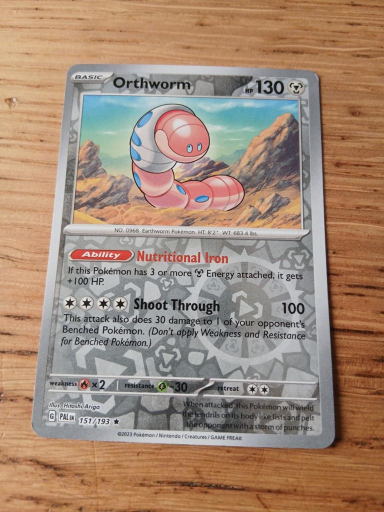 Orthworm Pokémon Kaart 151/193 - Scarlet & Violet, Ophalen of Verzenden, Zo goed als nieuw, Losse kaart