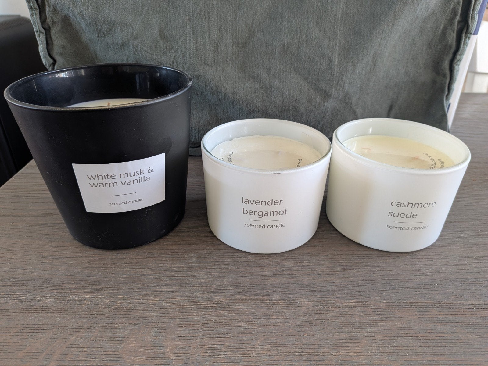 Geurkaars musk, vanilla, cashmere suede en lavender bergamot, Ophalen, Nieuw