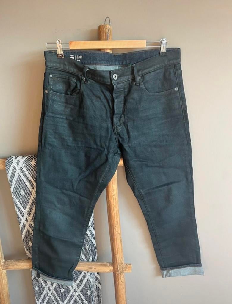 G-Star RAW 3301 Slim Jeans W34 L30, Kleding | Heren, Spijkerbroeken en Jeans, Ophalen of Verzenden, Gedragen, Overige kleuren