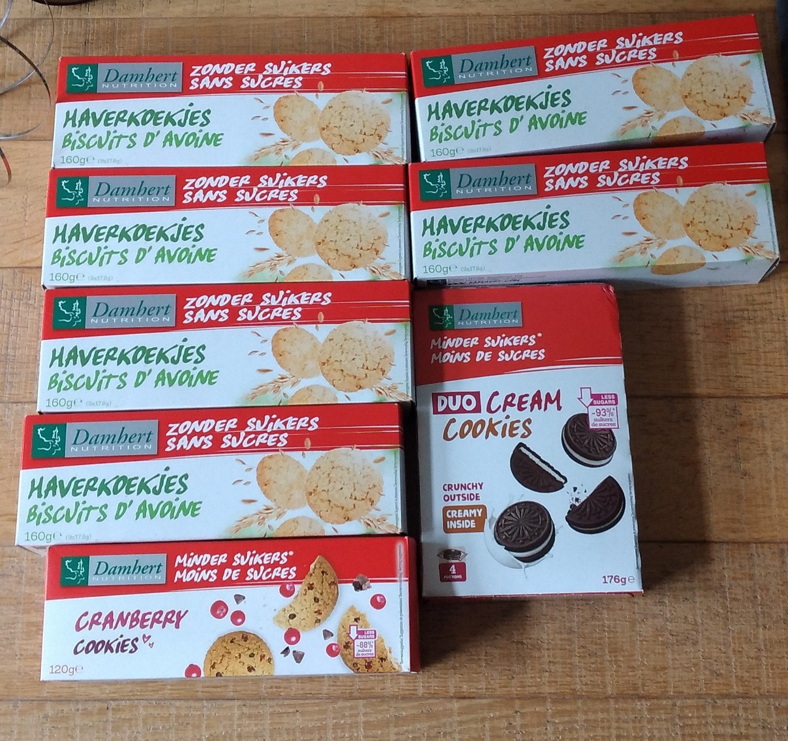 8 pakken Damhert koekjes zonder suiker, Ophalen of Verzenden