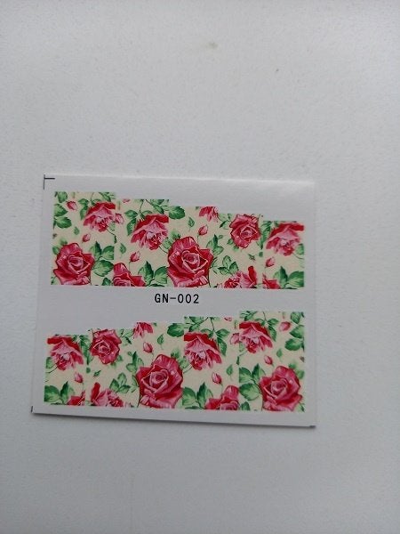 Velletje nagel water decals stickers GN-002 bloemen rozen, Nieuw, Ophalen of Verzenden, Handen en Nagels, Toebehoren