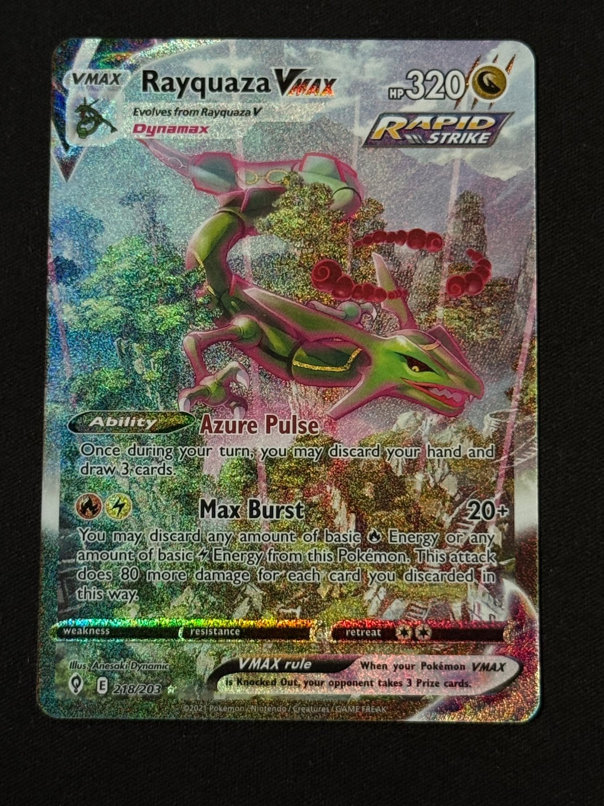 Rayquaza Vmax 218, Ophalen of Verzenden, Losse kaart