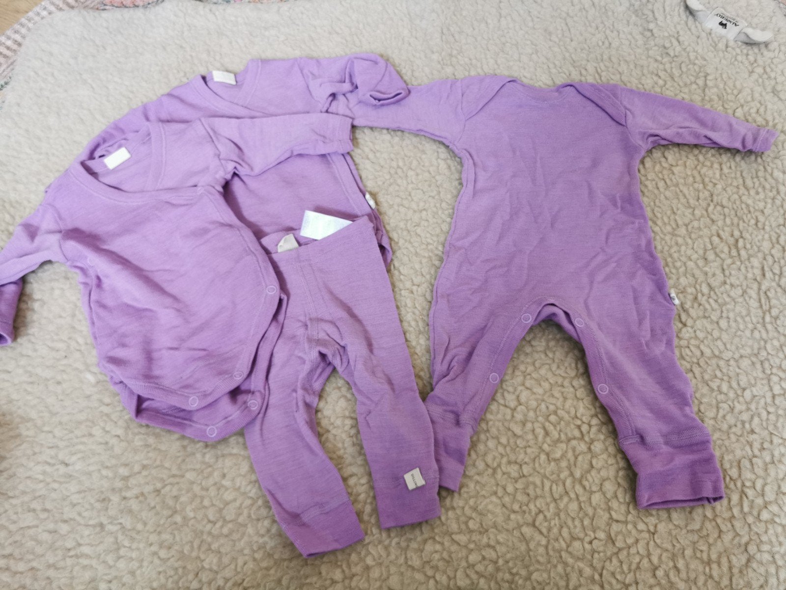 Dilling set merinowol: 2 rompers, legging en boxpak, Jongetje of Meisje, Ophalen of Verzenden, Zo goed als nieuw, Setje