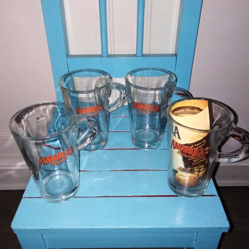 Amarula cream glazen the spirit of Africa 4 stuks, Ophalen, Glas of Glazen, Overige stijlen, Glas