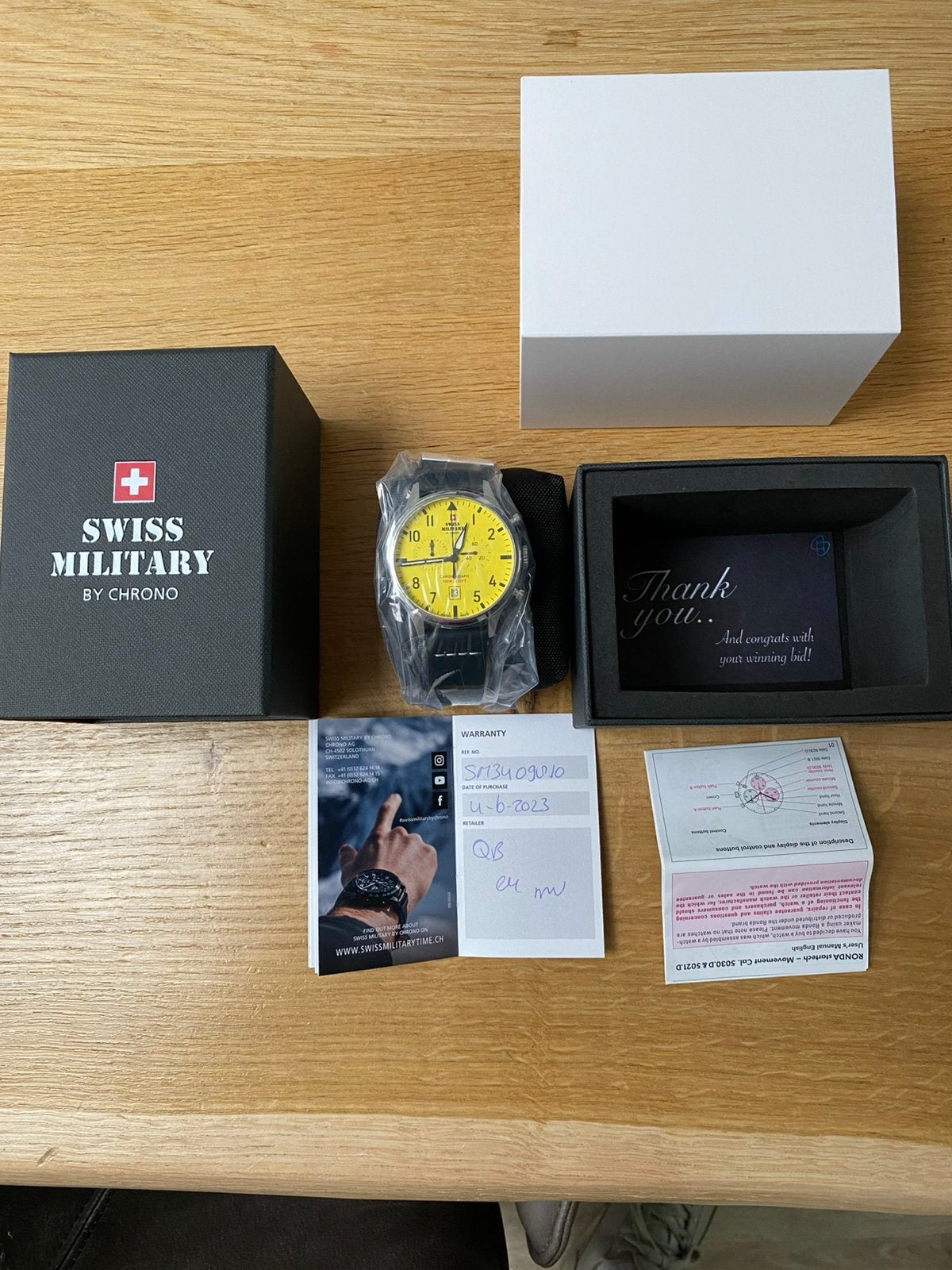 Swiss Military by Chrono Vintage Chronograph NIEUW !!, Overige merken, Leer, Staal, Polshorloge