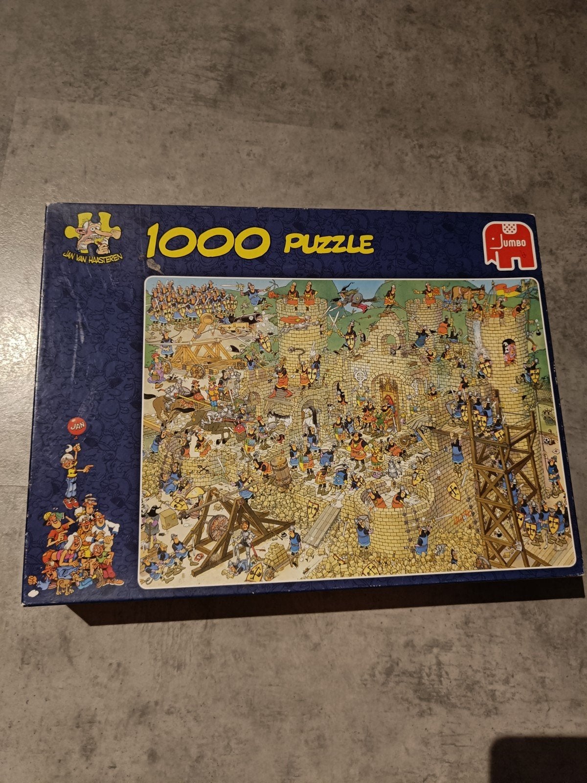 Jan van Haasteren 1000 stukjes - De Middeleeuwen, Ophalen of Verzenden, 500 t/m 1500 stukjes, Zo goed als nieuw, Legpuzzel