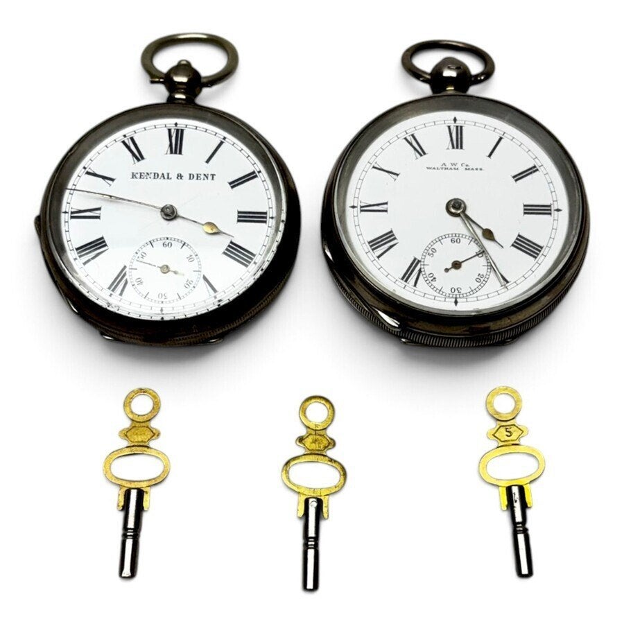 Twee zilveren zakhorloges, Antiek en Kunst, Ophalen of Verzenden