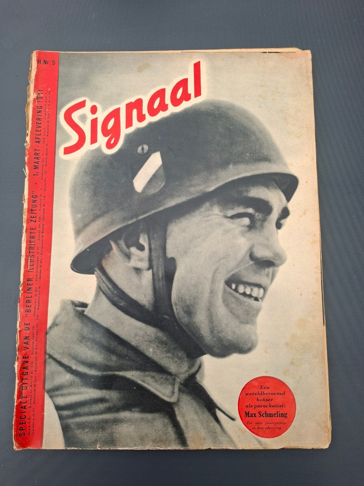 Signaal met boxer/fallschirmjager Max Schmeling., Ophalen of Verzenden, Gelezen