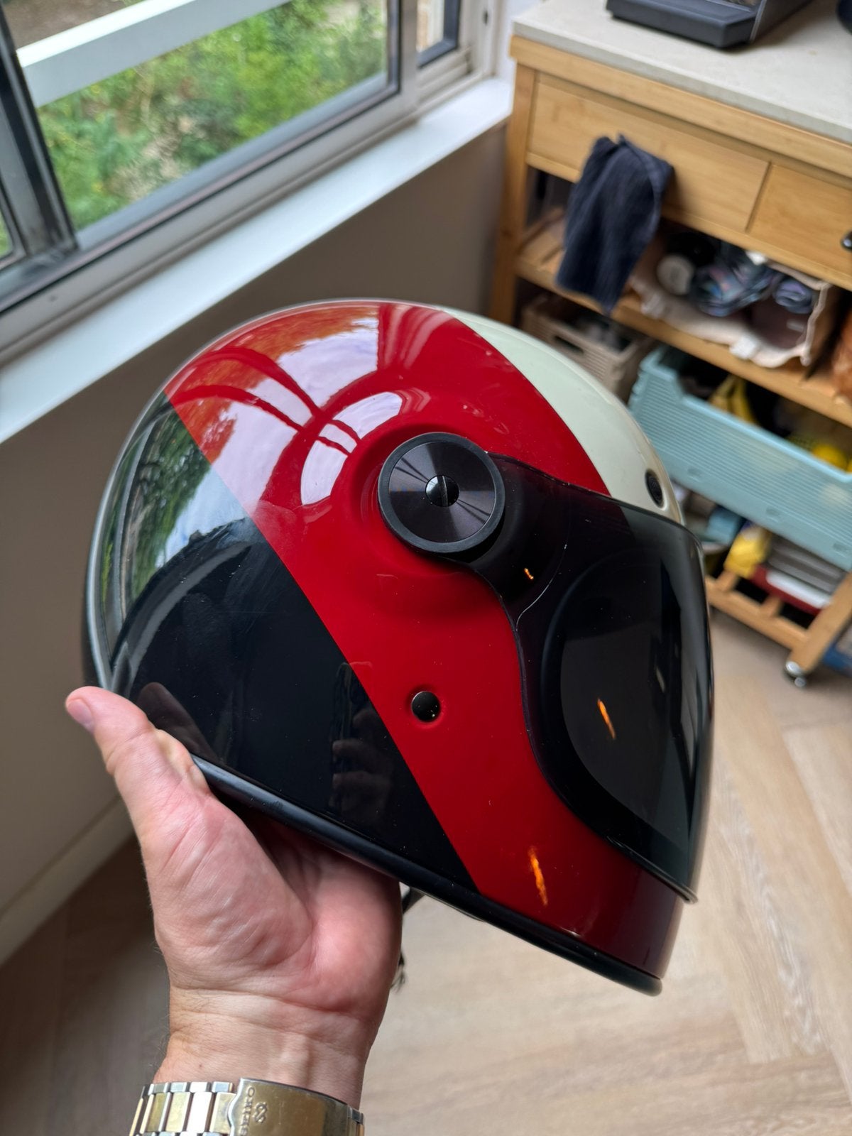 bell bullitt helmet triple threat red black SE (Blazon Gloss Black/Burgundy)  Durian Bikers Bell Bullitt Triple Threat Red/Black
