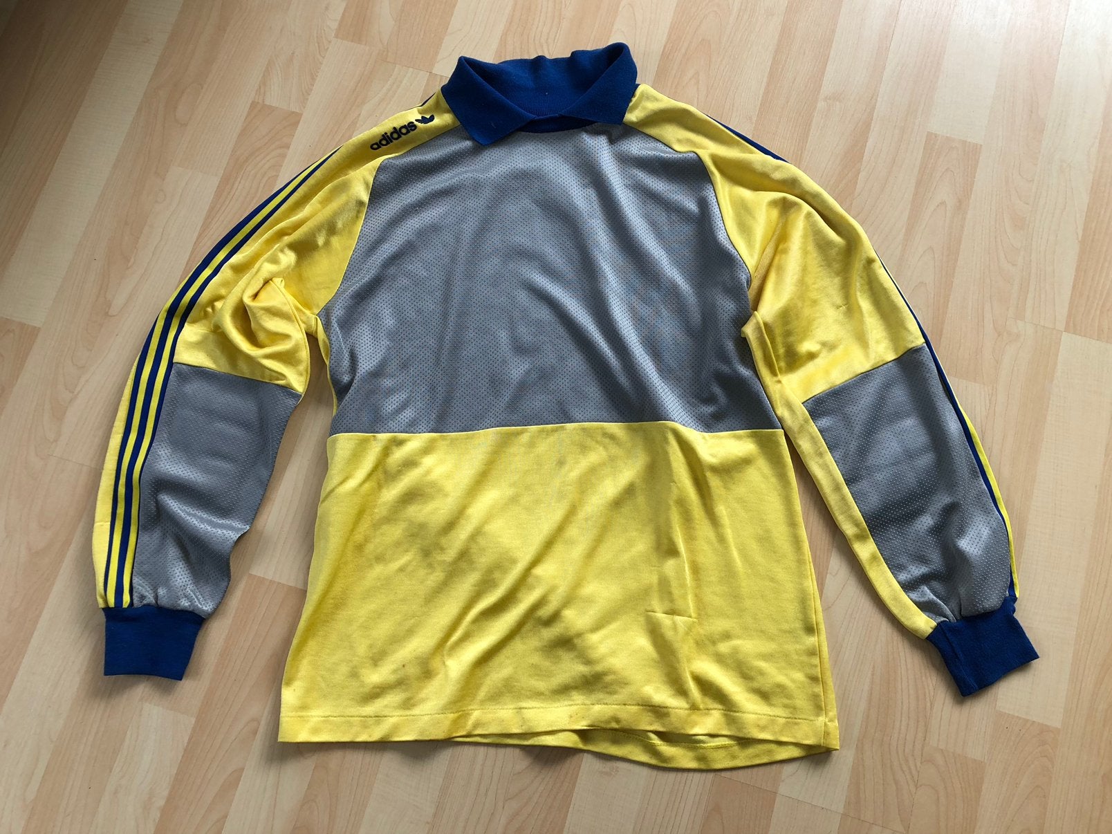 Adidas keepersshirt XL jaren 80 club Gazelec Ajaccio, Kleding | Heren, Blauw, Maat 56/58 (XL), Ophalen of Verzenden, Zo goed als nieuw