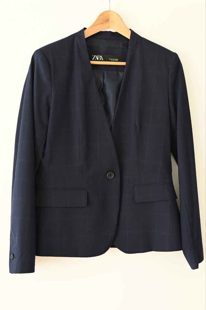 Blauwe blazer van Zara, Ophalen of Verzenden, Zo goed als nieuw, Blauw