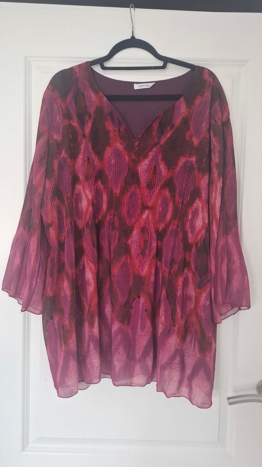 Paprika plisse tuniek maat 6 (54), Blouse of Tuniek, Paars, Ophalen of Verzenden, Zo goed als nieuw