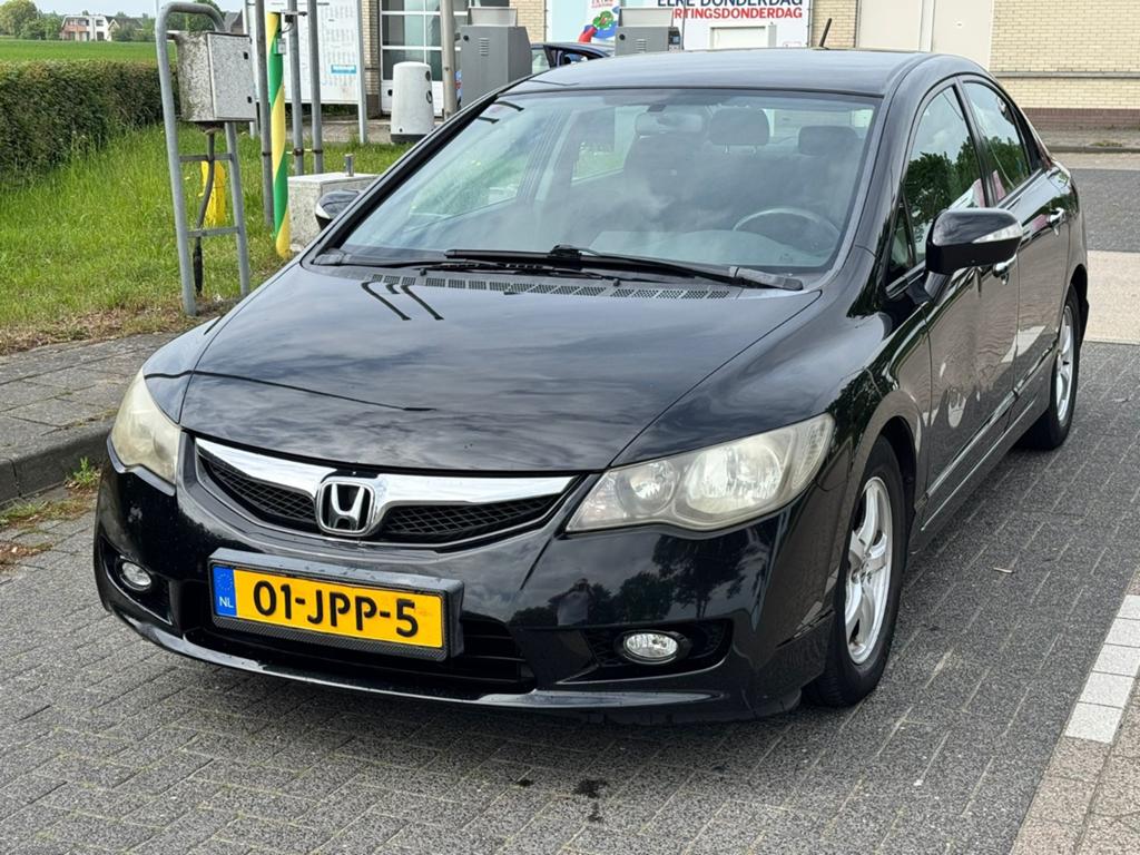 Honda Civic 1.3 Vtec Hybrid 4DR C-tr. 2009 Zwart, Auto's, Honda, Stof, Zwart, Zwart, Origineel Nederlands