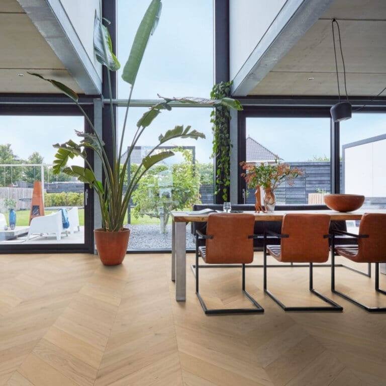 Hongaarsepunt Lamel Parket Onbehandeld 7506 14mm dik, Huis en Inrichting, Stoffering | Vloerbedekking, Parket, 75 m² of meer, Beige
