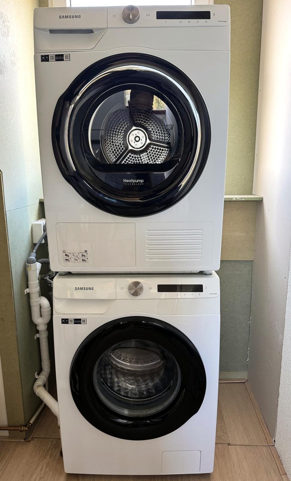 Samsung wasmachine en warmtepompdroger set, 8 tot 10 kg, Ophalen of Verzenden, Zo goed als nieuw, 85 tot 90 cm