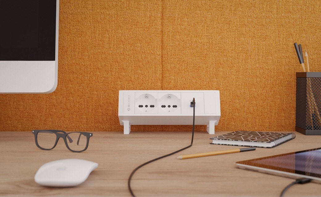 Ib connect Cubo powerdesk wit stekkerdoos, 2 meter snoer, Ophalen, Geen, Nieuw, Ib connect
