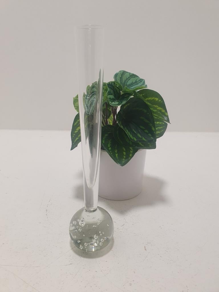 Vintage glazen solifleur vaasje, Antiek en Kunst, Antiek | Glas en Kristal, Ophalen of Verzenden