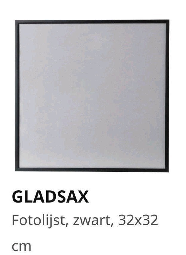GLADSAX Fotolijst zwart 32x32 cm - Perfect voor LP's, Ophalen, Zo goed als nieuw, Wissellijst, Zwart