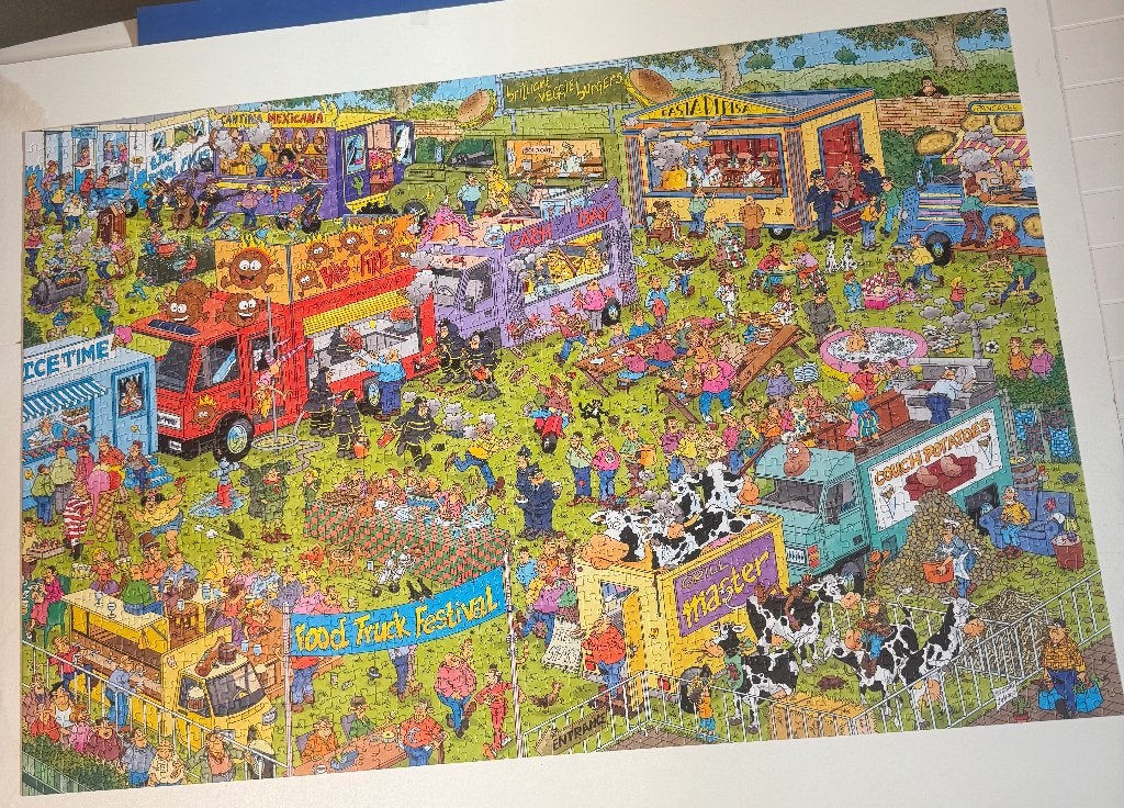 Jan van Haasteren Food Truck Festival, Ophalen of Verzenden, 500 t/m 1500 stukjes, Zo goed als nieuw, Legpuzzel