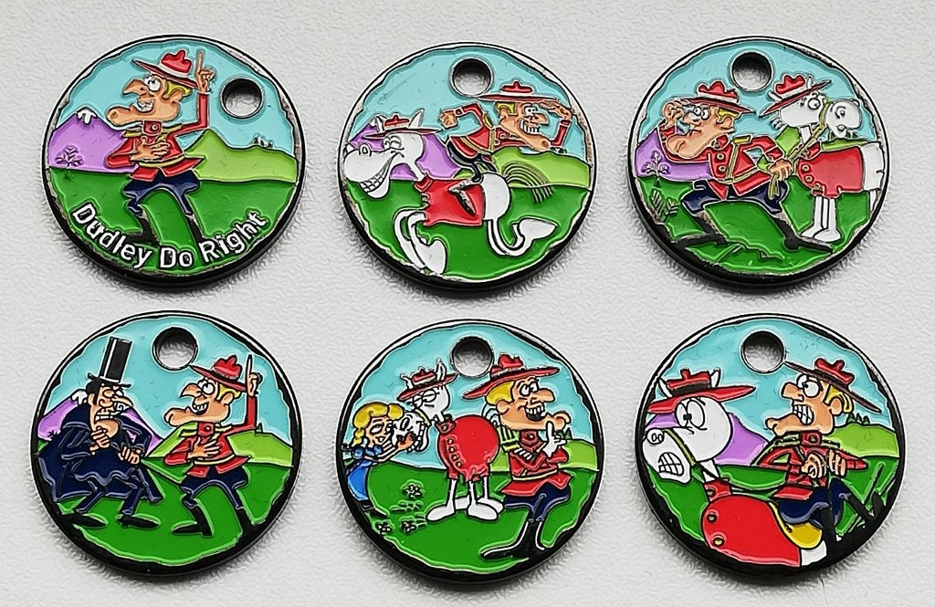 Serie winkelwagenmuntjes Stripfiguur Dudley Do-Right, Ophalen of Verzenden