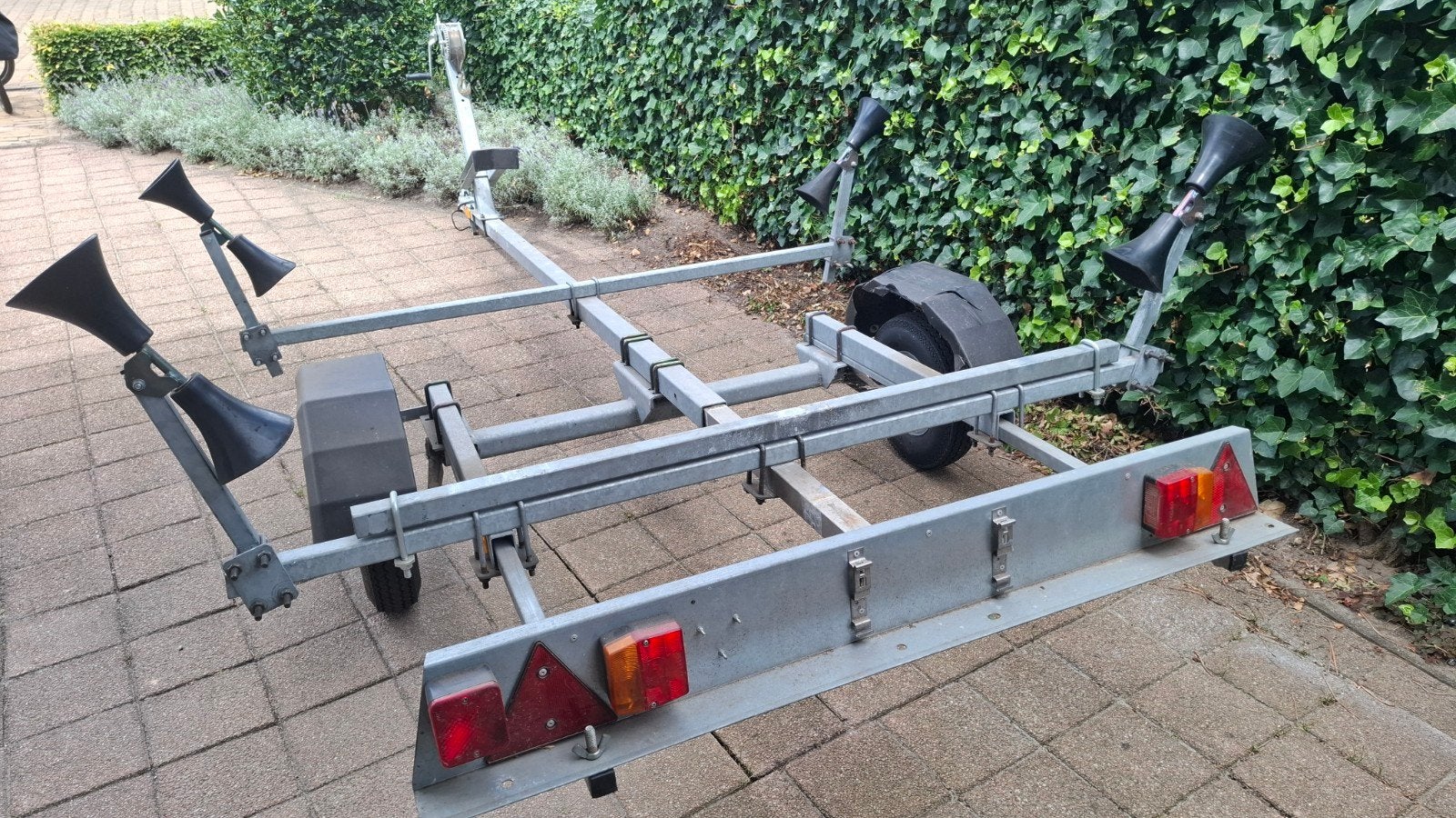Trailer voor rubberboot/zeilboot 4.5 mtr, Ophalen, Gebruikt, Overige typen