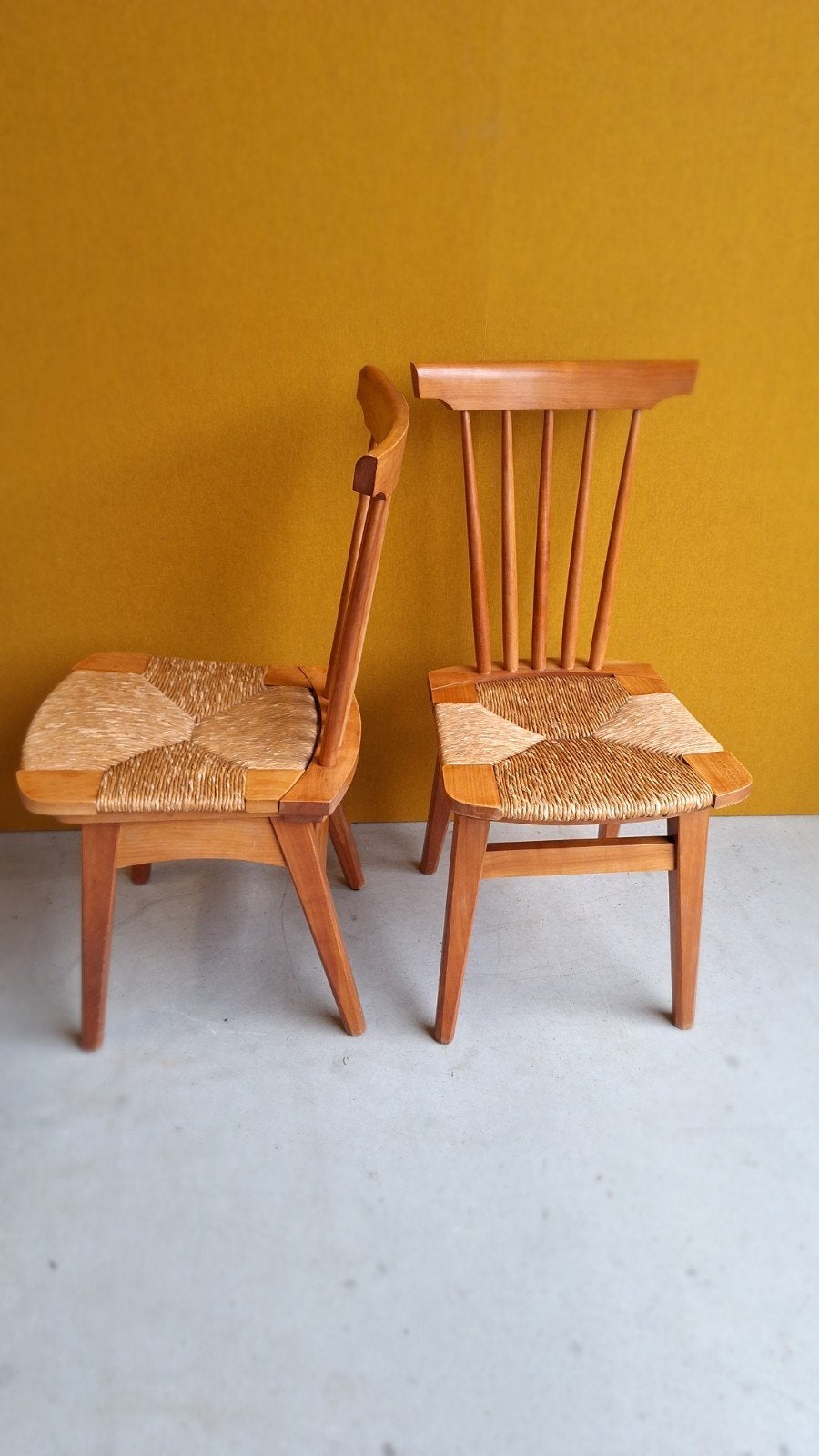 Set van 2 vintage stoelen, W. Kuyper, Arts and Crafts style, Gebruikt, Twee, Bruin, Vintage