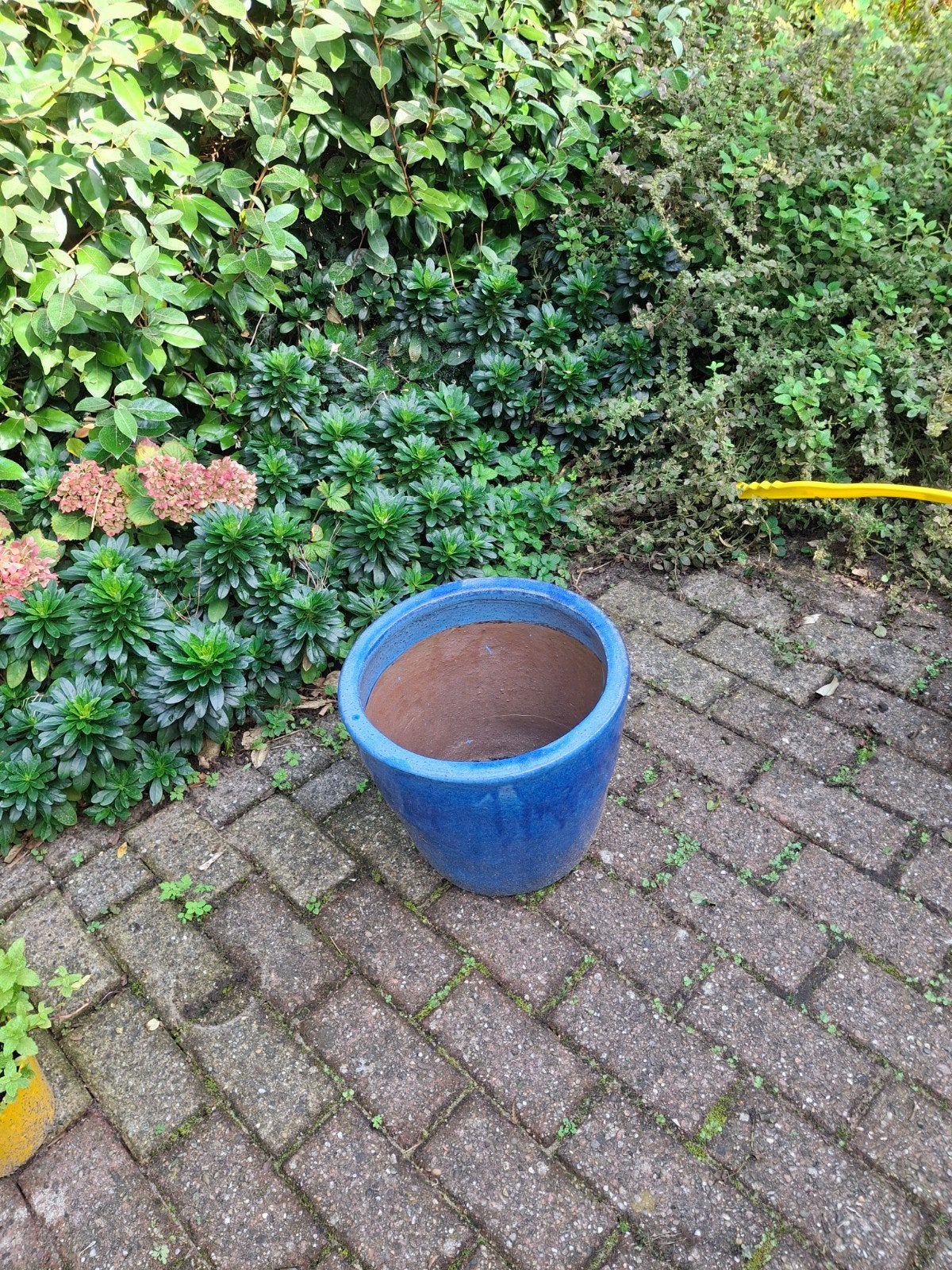blauwe (plant)pot, Tuin en Terras, Ophalen, Rond, Steen, 30 tot 60 cm