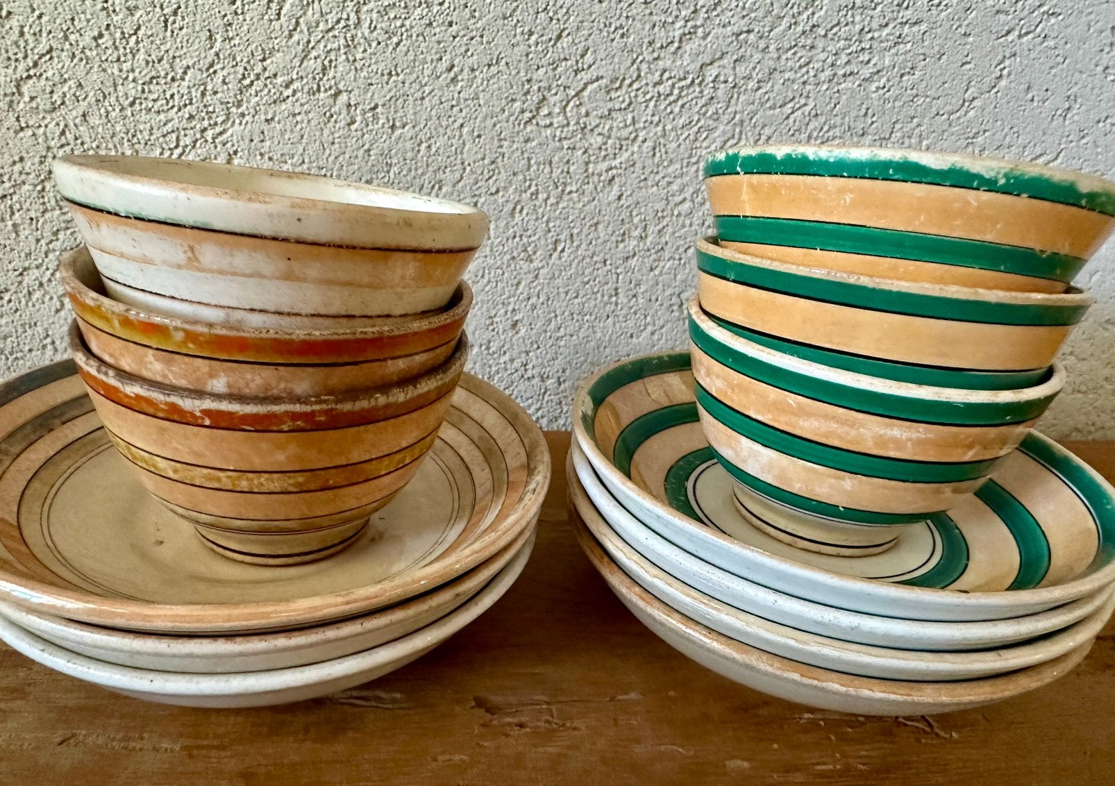 6 kopjes, 7 schoteltjes Petrus Regout rond 1900, Antiek en Kunst, Ophalen