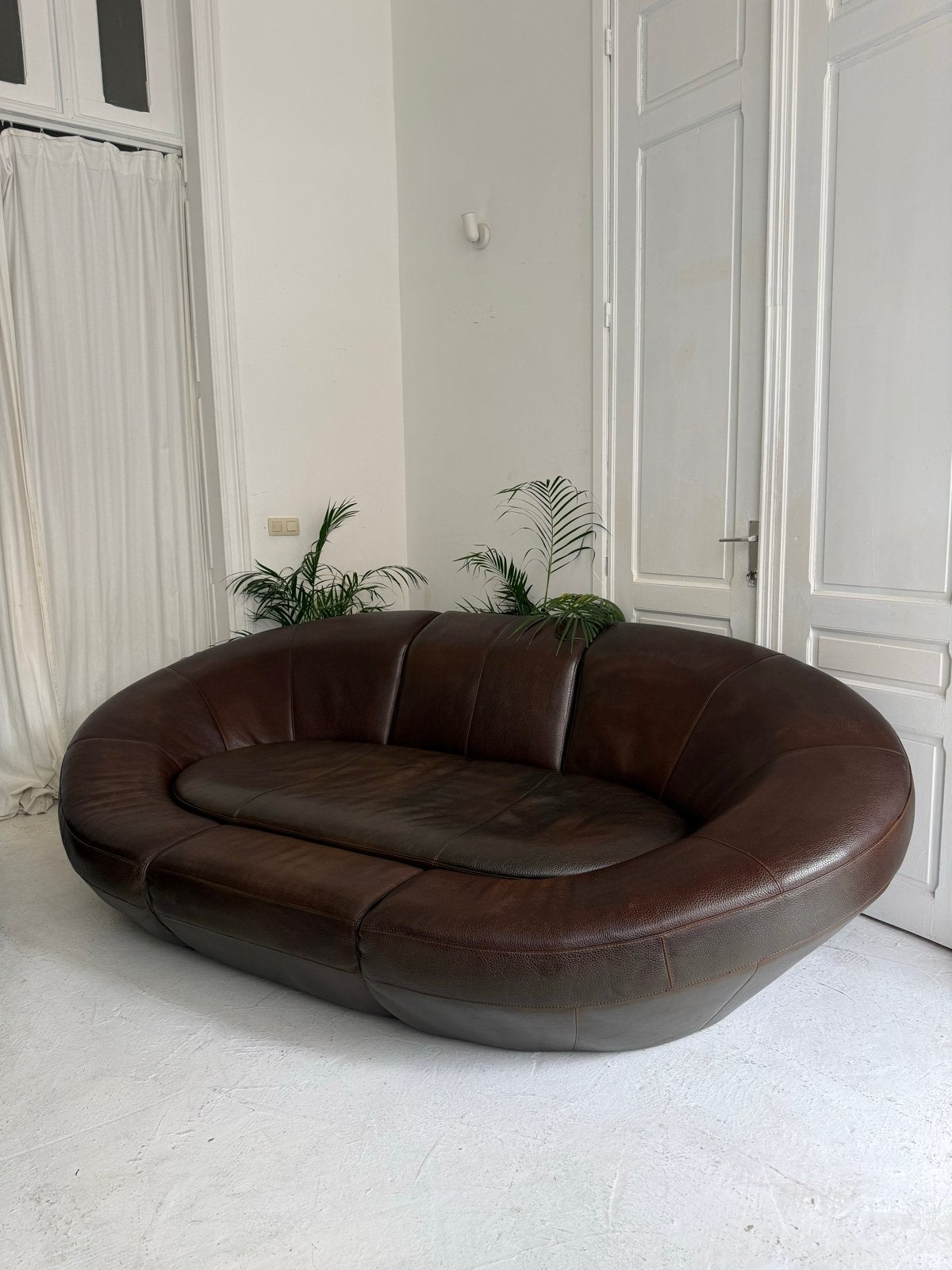 Vintage Bruine Leren Sofa - Tijdloos Design, Huis en Inrichting, Banken | Sofa's en Chaises Longues, Ophalen, Gebruikt, 100 tot 125 cm