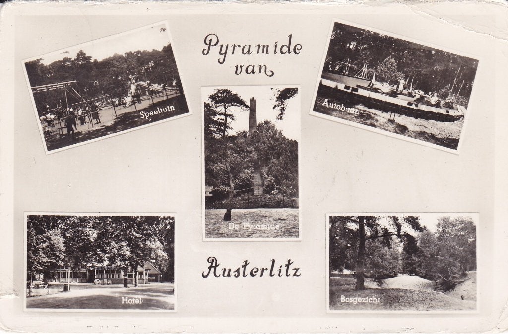 Austerlitz. Ansichtkaart Pyramide van Austerlitz - Gelopen, Verzamelen, Ophalen of Verzenden, 1940 tot 1960, Gelopen, Utrecht