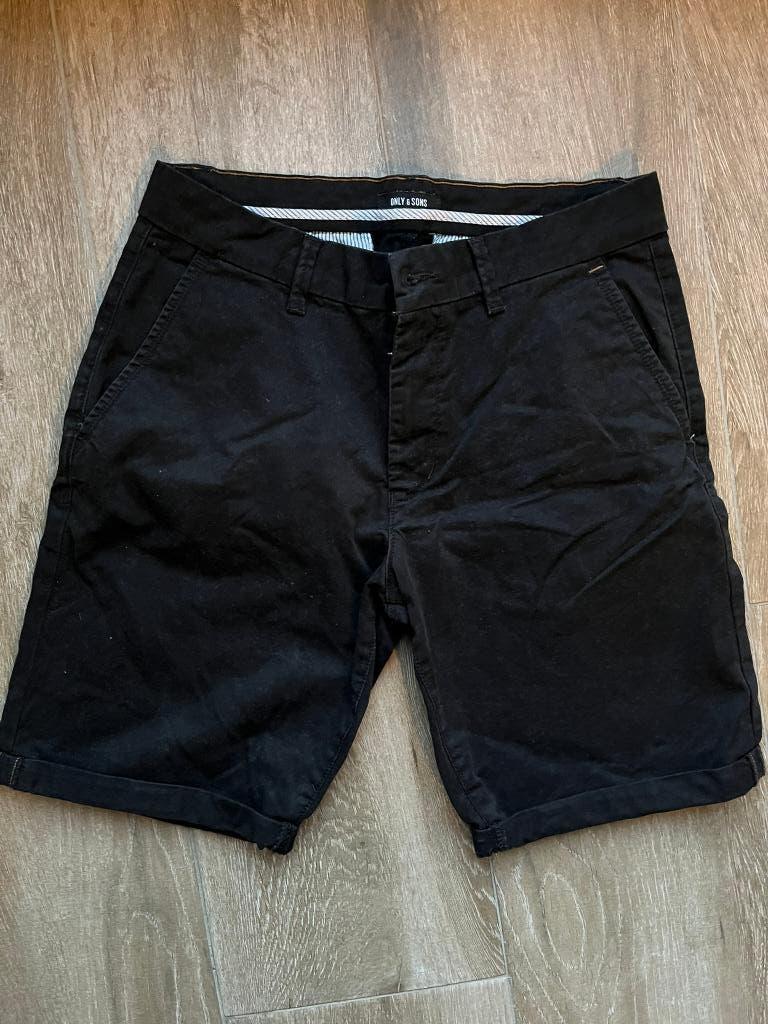 Korte broek, zwart Only & Sons maat L, Kleding | Heren, Broeken en Pantalons, Maat 52/54 (L), Zwart, Ophalen of Verzenden, Gedragen