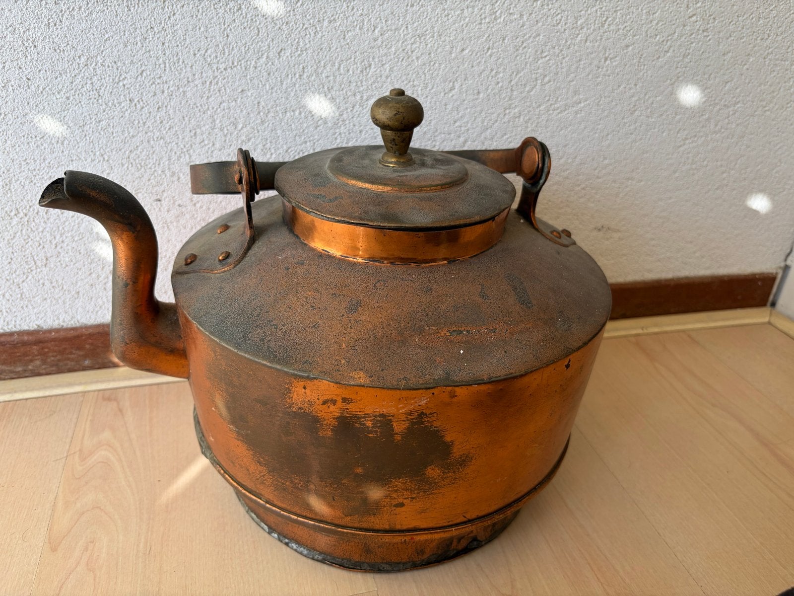Antieke koperen theeketel / waterketel, Ophalen of Verzenden, Koper