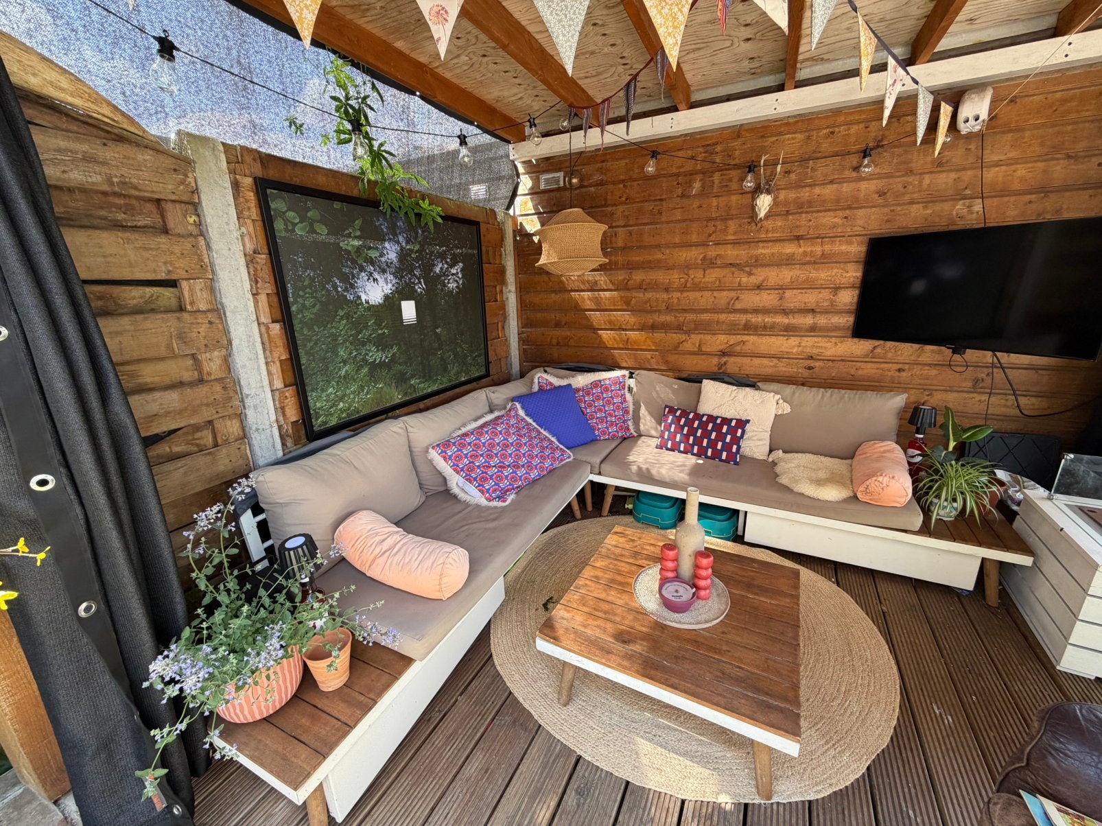 Loungeset hoekbank Alice garden, Ophalen, Gebruikt, Hout