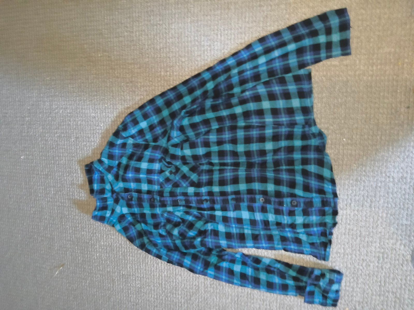 H&M Divided Geruit Blouse Maat 36 (S), Blauw, H&M Divided, Ophalen of Verzenden, Lange mouw