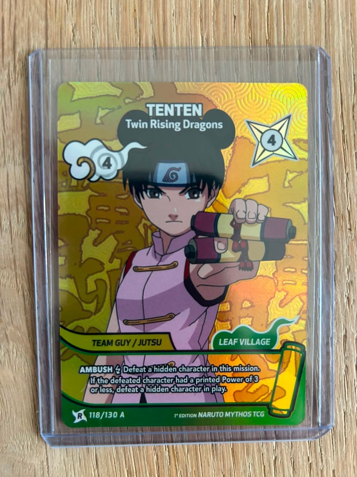 Naruto TCG Tenten Twin Rising Dragons 1st Edition, Ophalen of Verzenden, Zo goed als nieuw, Losse kaart, Foil