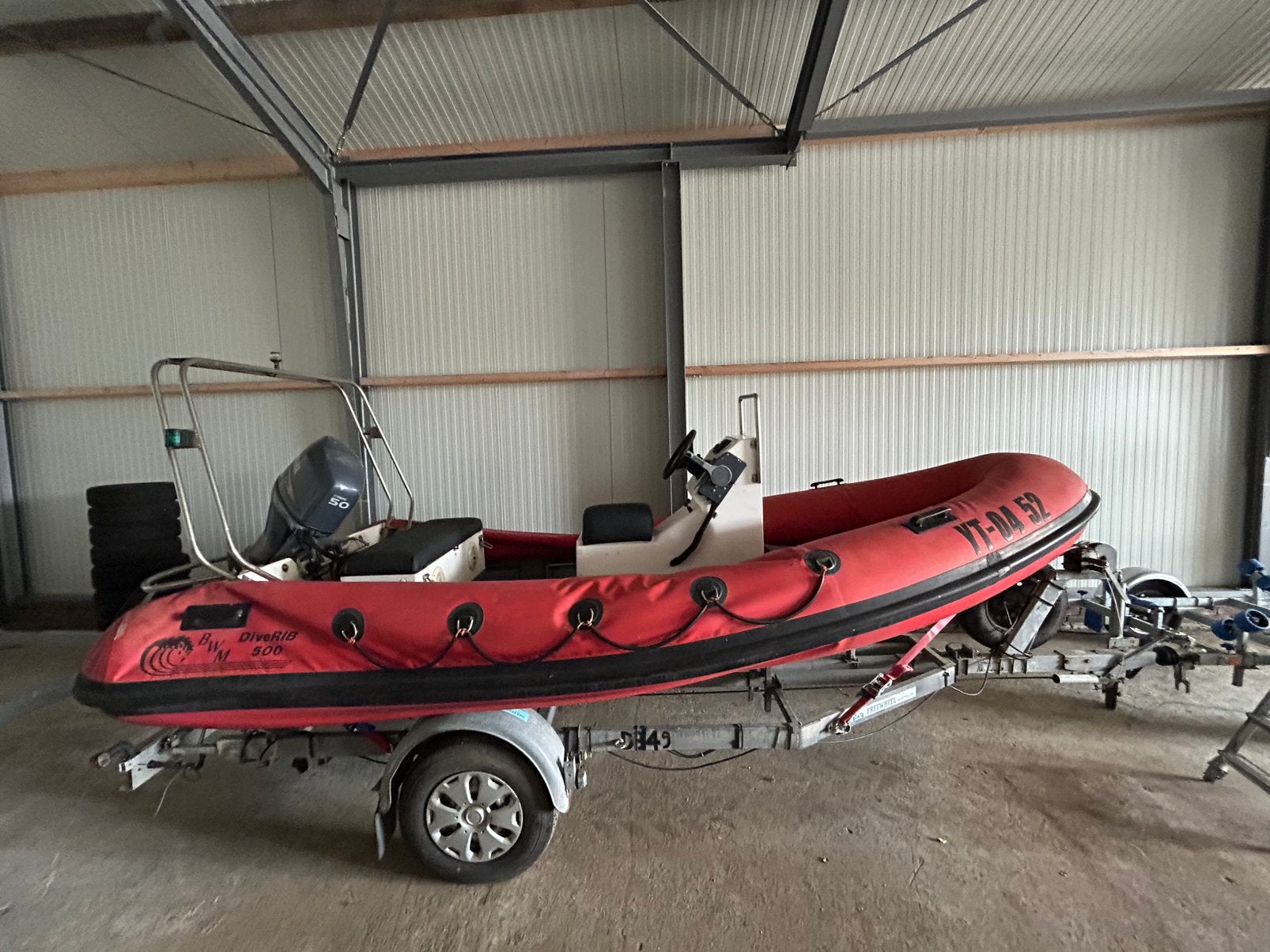 Rib 500 met yamaha 50 pk & trailer opknapper, Watersport en Boten, Ophalen, Zo goed als nieuw