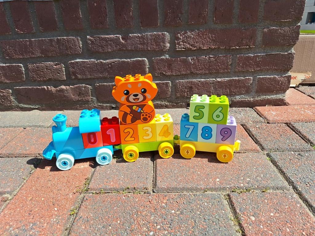 Duplo Cijfertrein met Panda - Zo goed als nieuw, Overige thema's, Ophalen of Verzenden, Zo goed als nieuw, Duplo