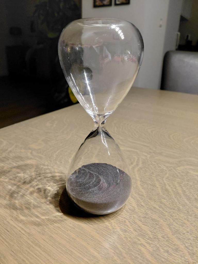 POLSPOTTEN SAND GLAS ZANDLOPER MET STANDAARD, Ophalen of Verzenden