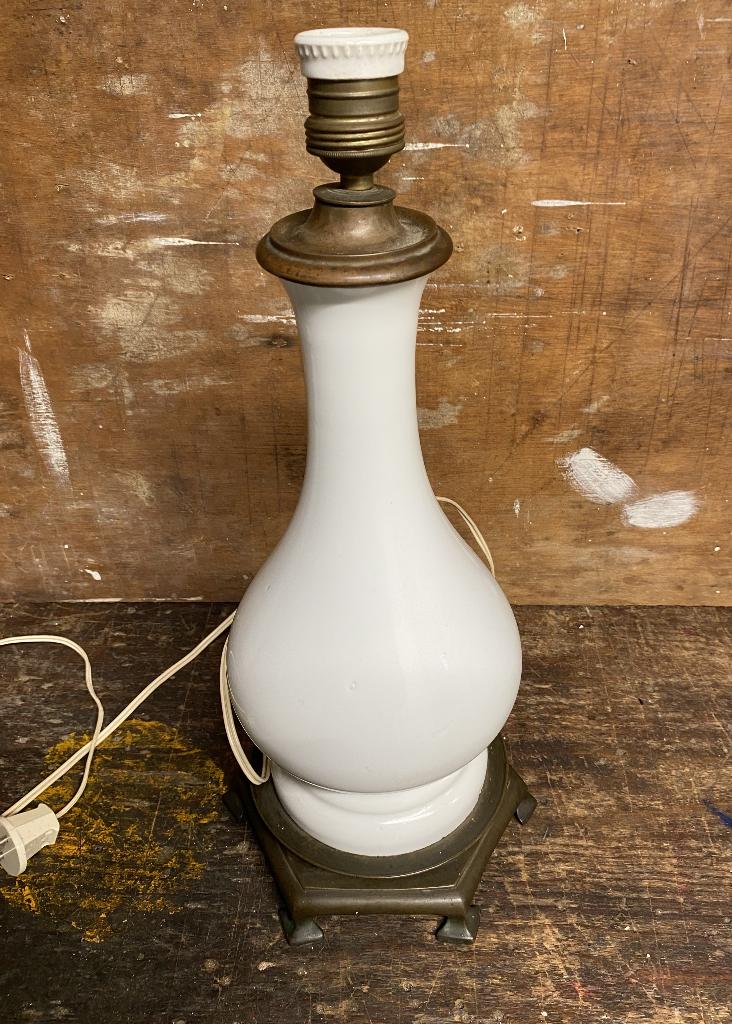 Leuke Oude Lamp - antiek vintage brocante landelijk, Gebruikt, Antiek brocante, Ophalen of Verzenden, Glas