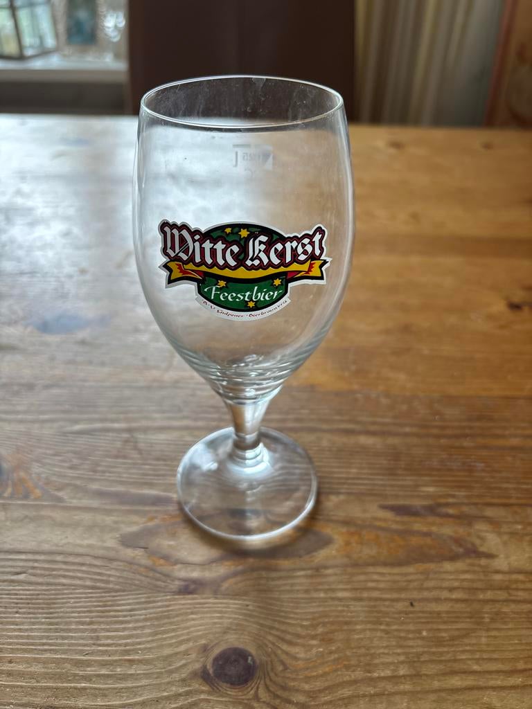 Witte Kerst Feestbier glas - 0.25L gulpener bierbrouwerij, Ophalen of Verzenden, Zo goed als nieuw, Bierglas