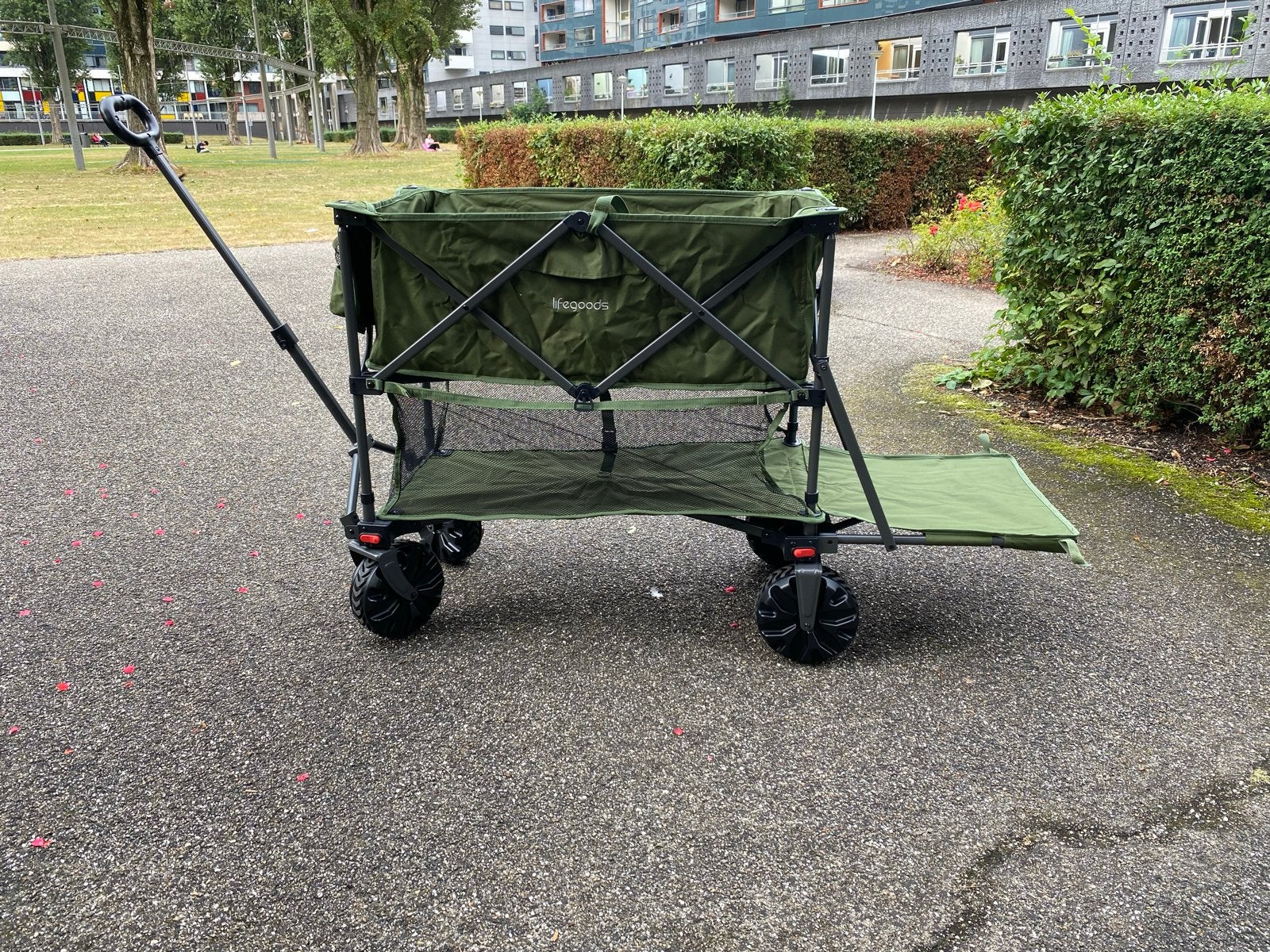 Dubbeldekker Bolderkar - 400L/200kg te huur, Ophalen, Opvouwbaar, Zo goed als nieuw