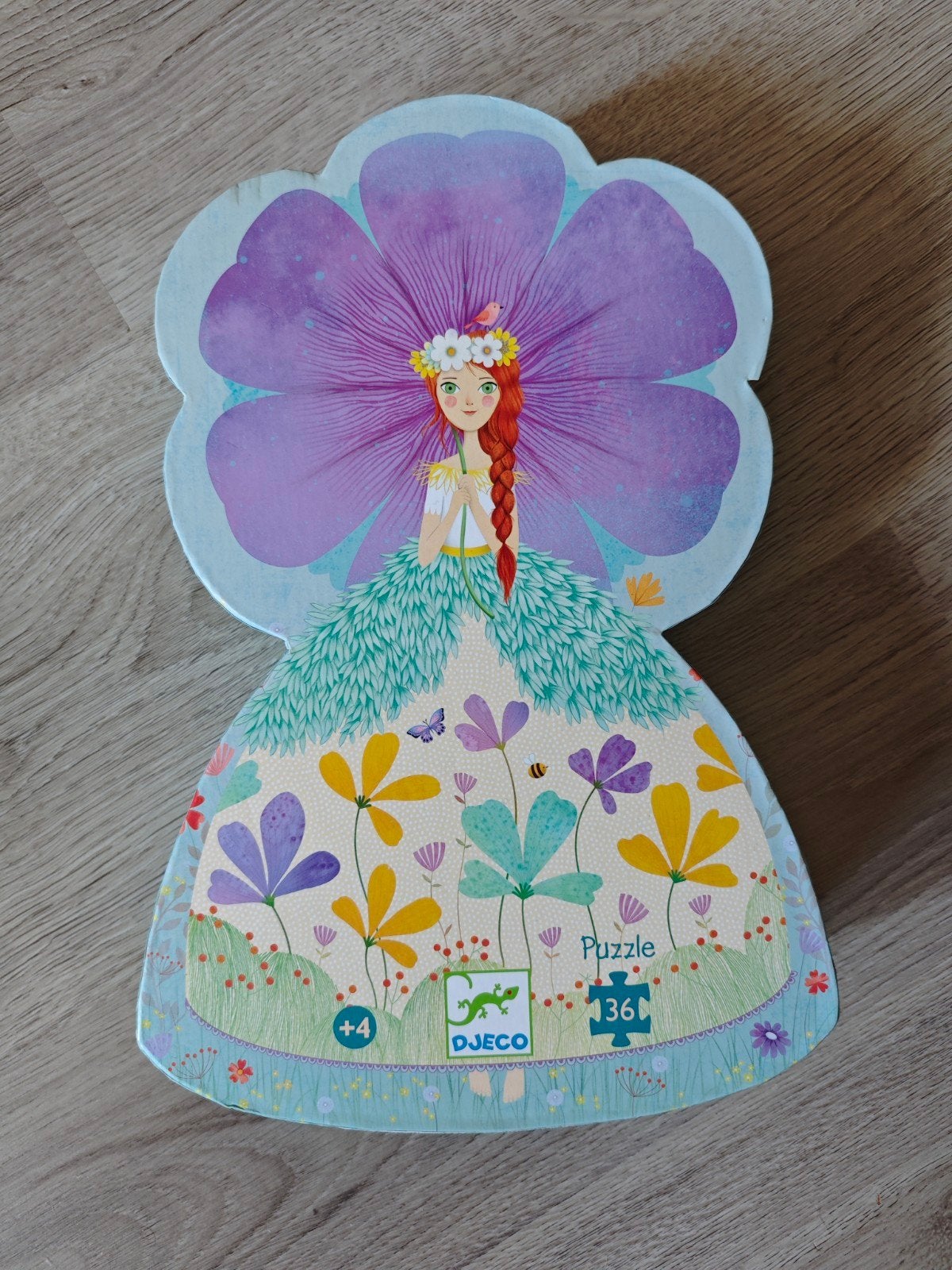 Djeco puzzel La princesse du printemps 36 stukjes, Ophalen of Verzenden, 10 tot 50 stukjes, Zo goed als nieuw