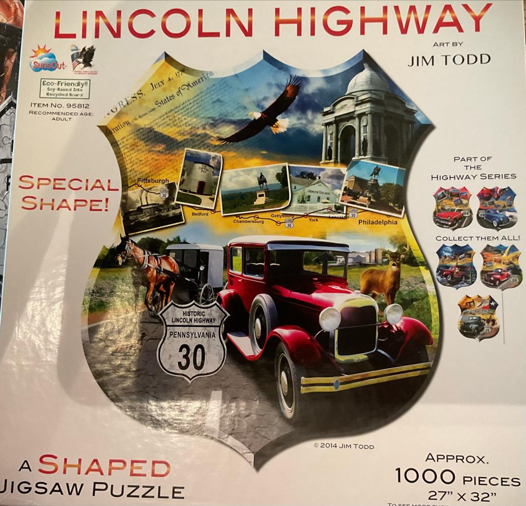 Sunsout legpuzzel Lincoln Highway - 1000 Stukjes, Ophalen of Verzenden, 500 t/m 1500 stukjes, Zo goed als nieuw, Legpuzzel