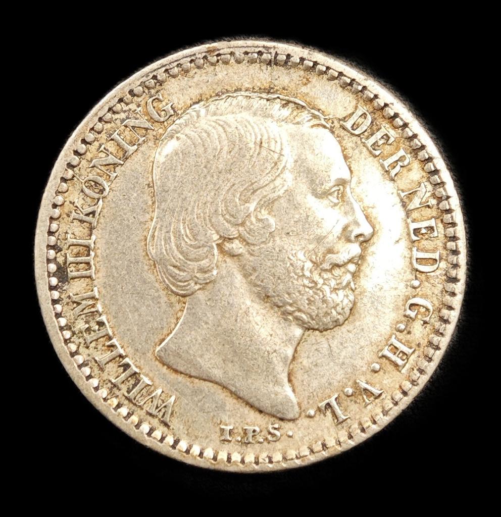 1877 10 Cent Willem 3, Koning Willem III, Verzenden, Zilver, 10 cent