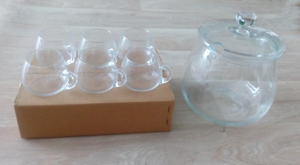 Bowl set van helder glas, Ophalen of Verzenden, Zo goed als nieuw, Glas