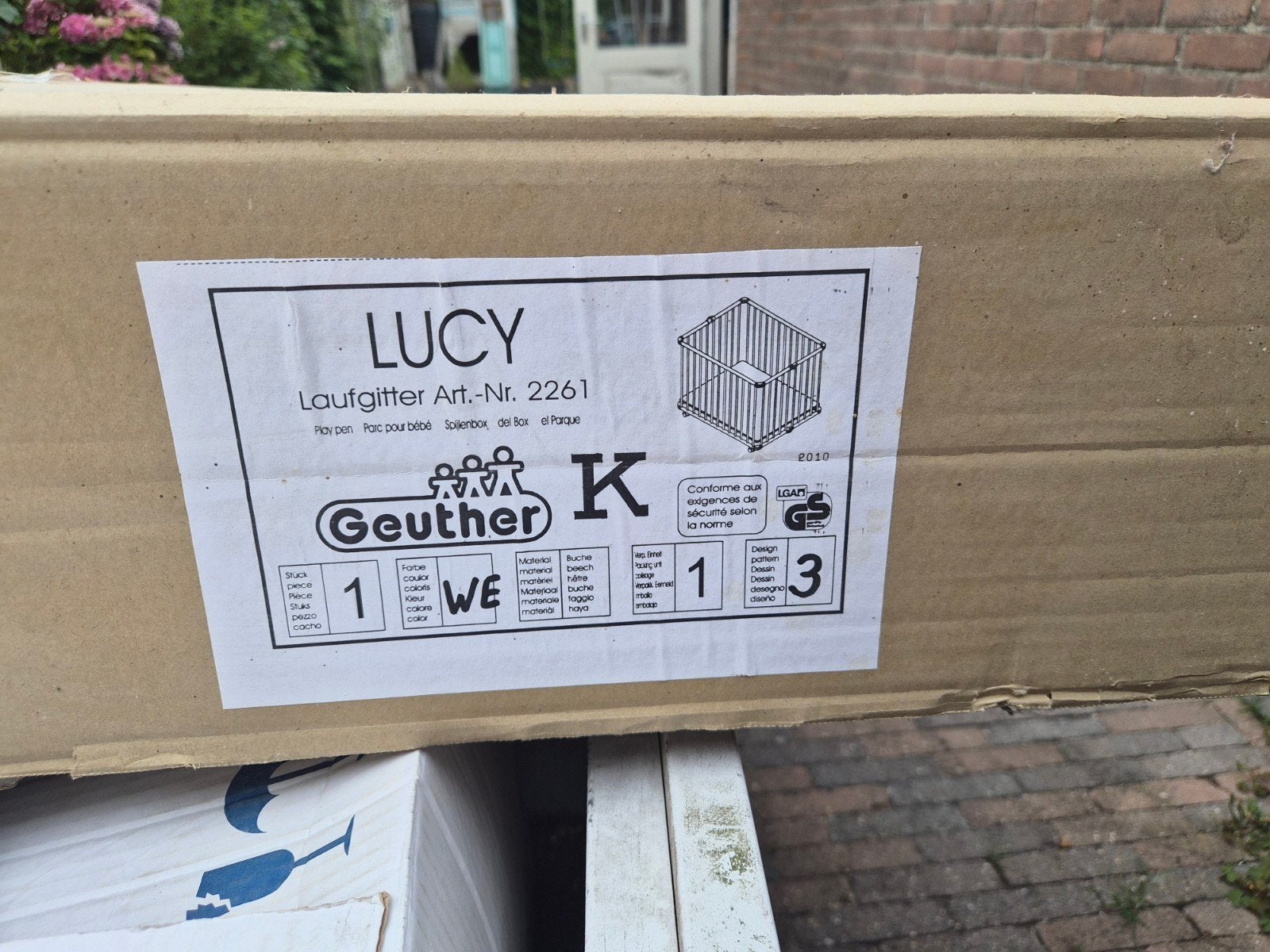 Geuther Lucy Box - Zo goed als nieuw met wieltjes, Kinderen en Baby's, Boxen, Ophalen of Verzenden, Zo goed als nieuw, Vierkant