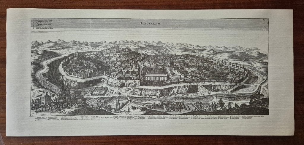 prent Jerusalem overview (O.Dapper), Ophalen, Nieuw, 50 tot 75 cm, Print